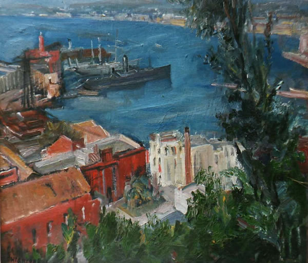 Paesaggio (studio), anni ’30, olio su tavola cm 50,5x55,5, esposta ad un Premio Castellammare